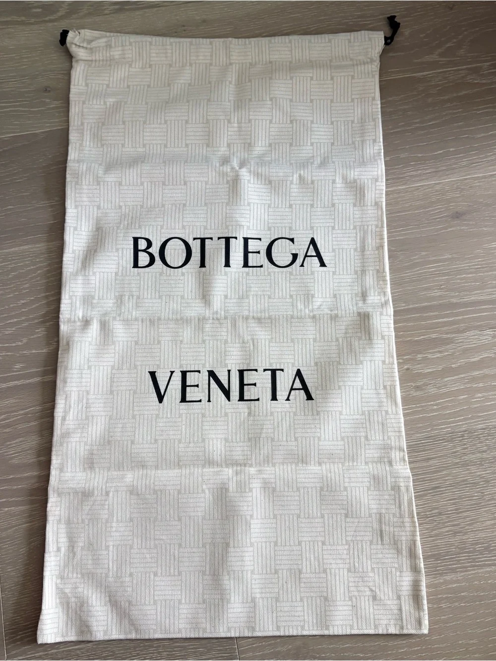 Bottega Veneta Cream Dust Bag with Black Logo